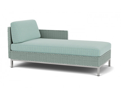 Lloyd Flanders™ Elements Left Arm Chaise with Loom Arm and Back - Sea Glass