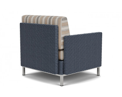 Lloyd Flanders™ Elements Right Arm Lounge Chair with Loom Arm and Back - Denim Blue