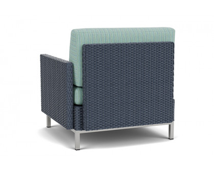 Lloyd Flanders™ Elements  Left Arm Lounge Chair with Loom Arm and Back - Denim Blue