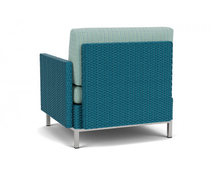 Lloyd Flanders™ Elements  Left Arm Lounge Chair with Loom Arm and Back - Peacock