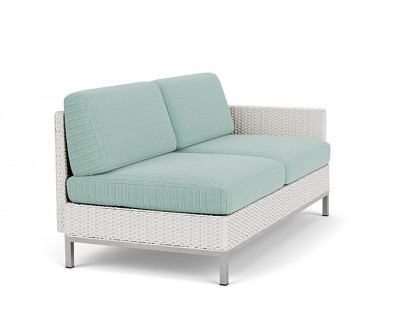 Lloyd Flanders™ Elements Left Arm Settee with Loom Arm and Back - Matte White