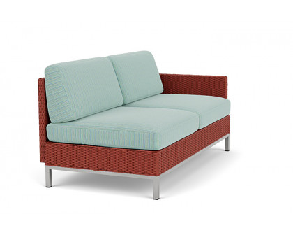 Lloyd Flanders™ Elements Left Arm Settee with Loom Arm and Back - Terracotta