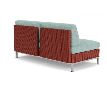 Lloyd Flanders™ Elements Left Arm Settee with Loom Arm and Back - Terracotta