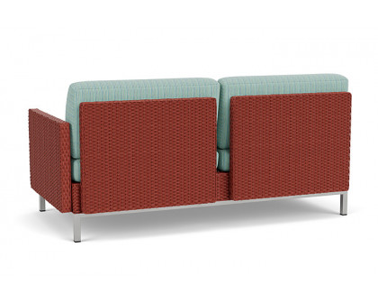 Lloyd Flanders™ Elements Left Arm Settee with Loom Arm and Back - Terracotta