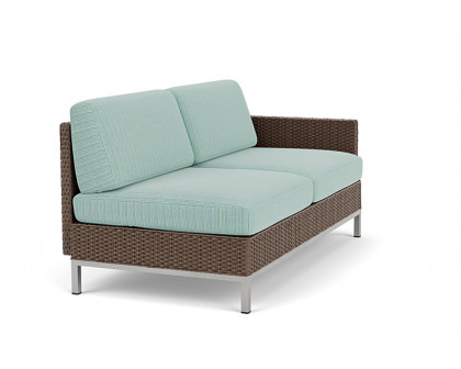 Lloyd Flanders™ Elements Left Arm Settee with Loom Arm and Back - Bark