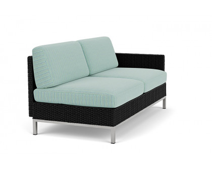 Lloyd Flanders™ Elements Left Arm Settee with Loom Arm and Back - Ebony