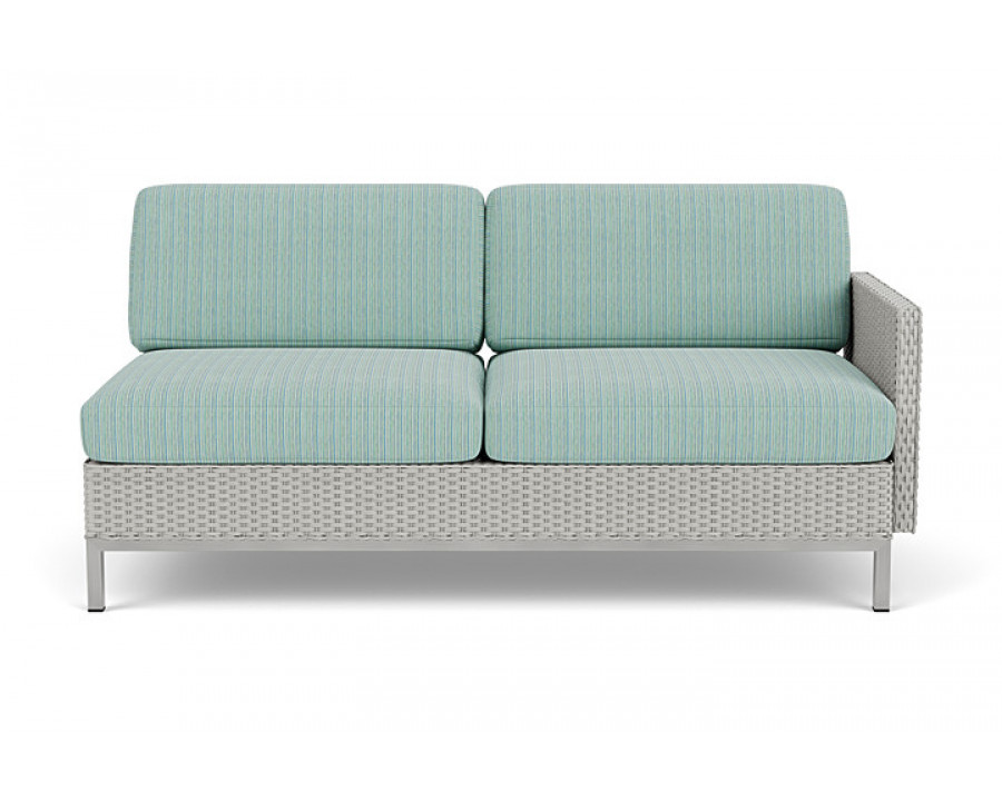 Lloyd Flanders™ Elements Left Arm Settee with Loom Arm and Back - Platinum