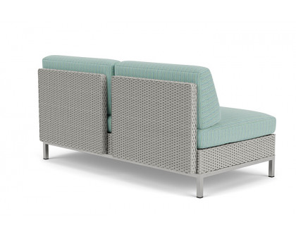 Lloyd Flanders™ Elements Left Arm Settee with Loom Arm and Back - Platinum