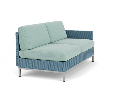 Lloyd Flanders™ Elements Left Arm Settee with Loom Arm and Back - Stillwater