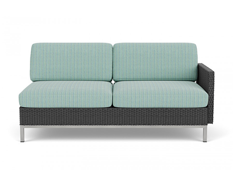 Lloyd Flanders™ Elements Left Arm Settee with Loom Arm and Back - Charcoal