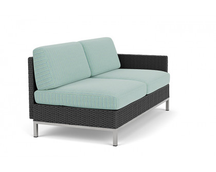 Lloyd Flanders™ Elements Left Arm Settee with Loom Arm and Back - Charcoal