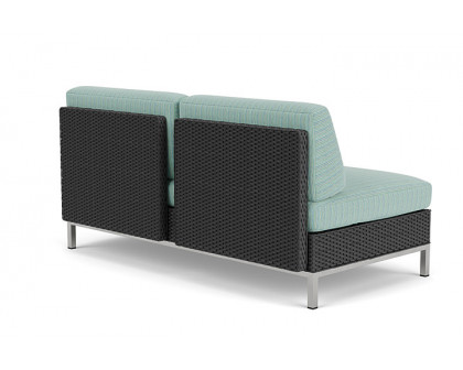 Lloyd Flanders™ Elements Left Arm Settee with Loom Arm and Back - Charcoal