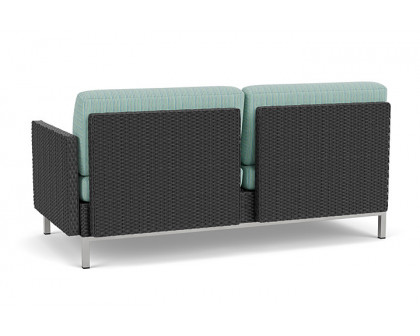 Lloyd Flanders™ Elements Left Arm Settee with Loom Arm and Back - Charcoal