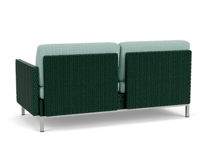 Lloyd Flanders™ Elements Left Arm Settee with Loom Arm and Back - Woodland