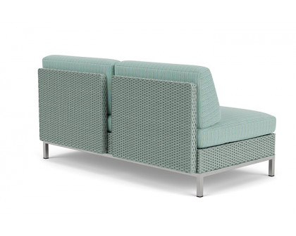 Lloyd Flanders™ Elements Left Arm Settee with Loom Arm and Back - Sea Glass