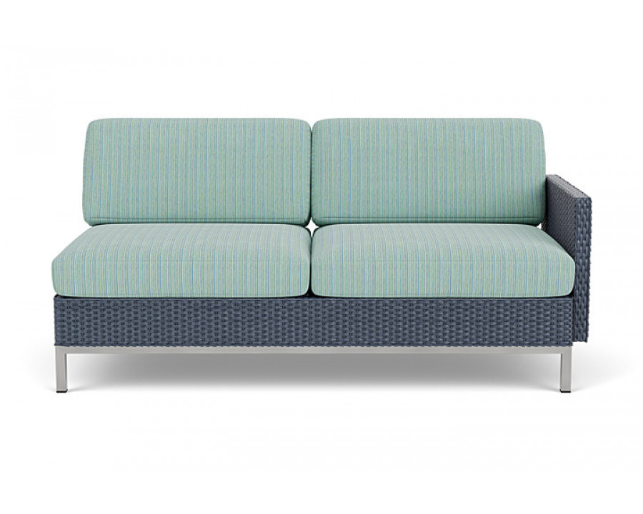 Lloyd Flanders™ Elements Left Arm Settee with Loom Arm and Back - Denim Blue