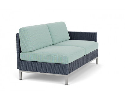 Lloyd Flanders™ Elements Left Arm Settee with Loom Arm and Back - Denim Blue