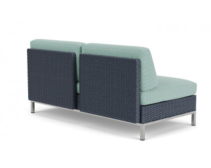 Lloyd Flanders™ Elements Left Arm Settee with Loom Arm and Back - Denim Blue