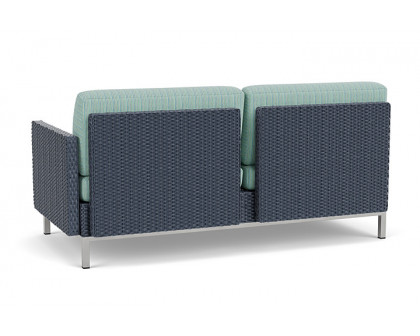 Lloyd Flanders™ Elements Left Arm Settee with Loom Arm and Back - Denim Blue