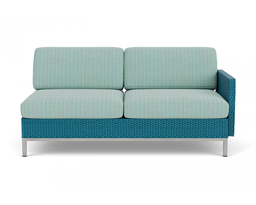 Lloyd Flanders™ Elements Left Arm Settee with Loom Arm and Back - Peacock