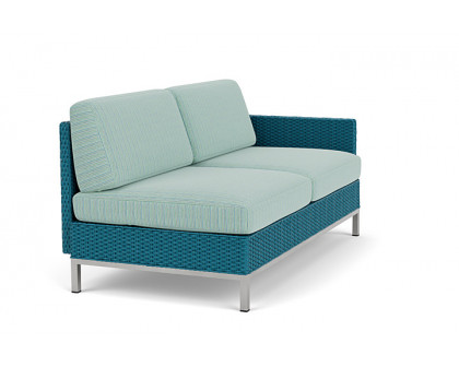 Lloyd Flanders™ Elements Left Arm Settee with Loom Arm and Back - Peacock