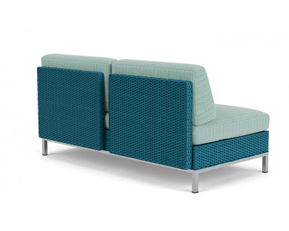 Lloyd Flanders™ Elements Left Arm Settee with Loom Arm and Back - Peacock