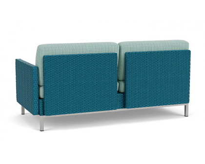 Lloyd Flanders™ Elements Left Arm Settee with Loom Arm and Back - Peacock