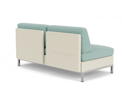 Lloyd Flanders™ Elements Left Arm Settee with Loom Arm and Back - Ivory