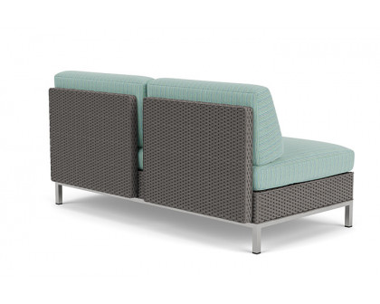 Lloyd Flanders™ Elements Left Arm Settee with Loom Arm and Back - Pewter