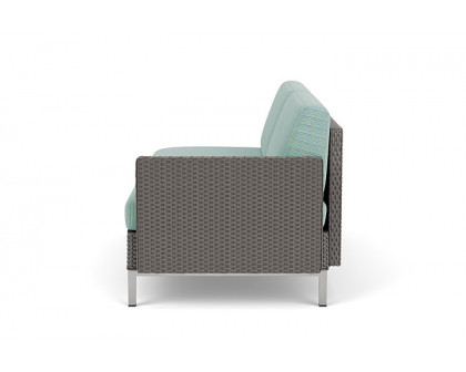 Lloyd Flanders™ Elements Left Arm Settee with Loom Arm and Back - Pewter