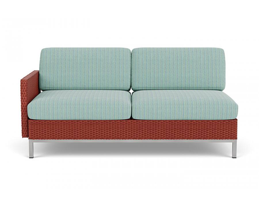 Lloyd Flanders™ Elements Right Arm Settee with Loom Arm and Back - Terracotta