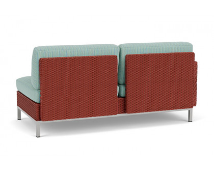 Lloyd Flanders™ Elements Right Arm Settee with Loom Arm and Back - Terracotta