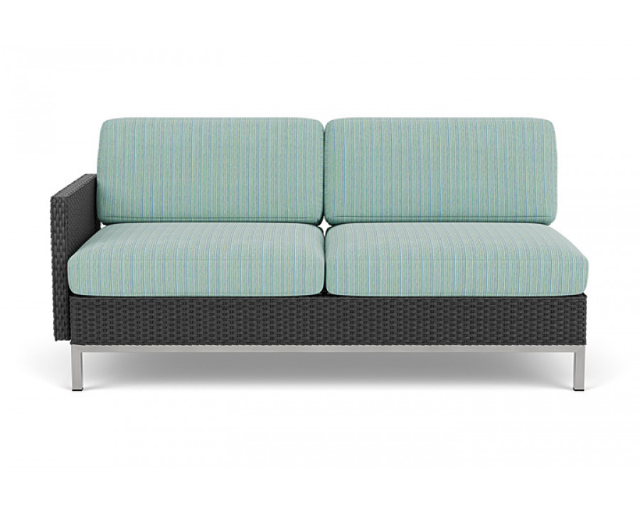 Lloyd Flanders™ Elements Right Arm Settee with Loom Arm and Back - Charcoal