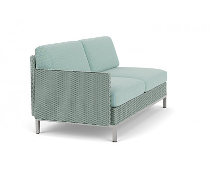 Lloyd Flanders™ Elements Right Arm Settee with Loom Arm and Back - Sea Glass