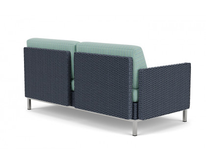 Lloyd Flanders™ Elements Right Arm Settee with Loom Arm and Back - Denim Blue