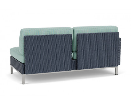 Lloyd Flanders™ Elements Right Arm Settee with Loom Arm and Back - Denim Blue