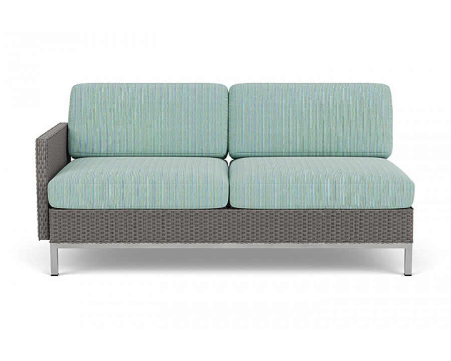 Lloyd Flanders™ Elements Right Arm Settee with Loom Arm and Back - Pewter