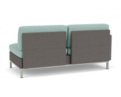 Lloyd Flanders™ Elements Right Arm Settee with Loom Arm and Back - Pewter