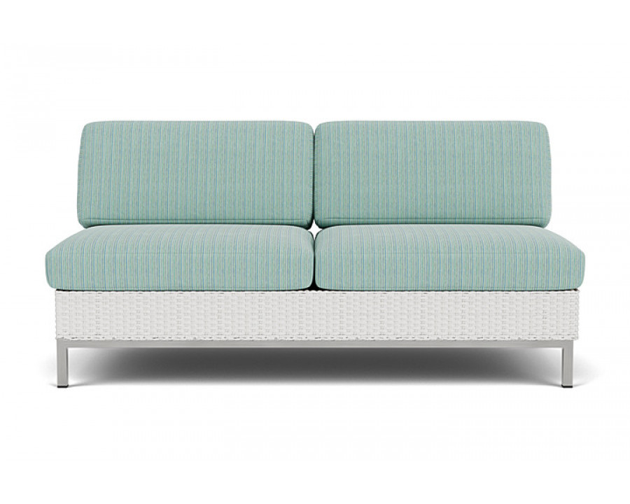 Lloyd Flanders™ Elements Armless Settee with Loom Back - Matte White