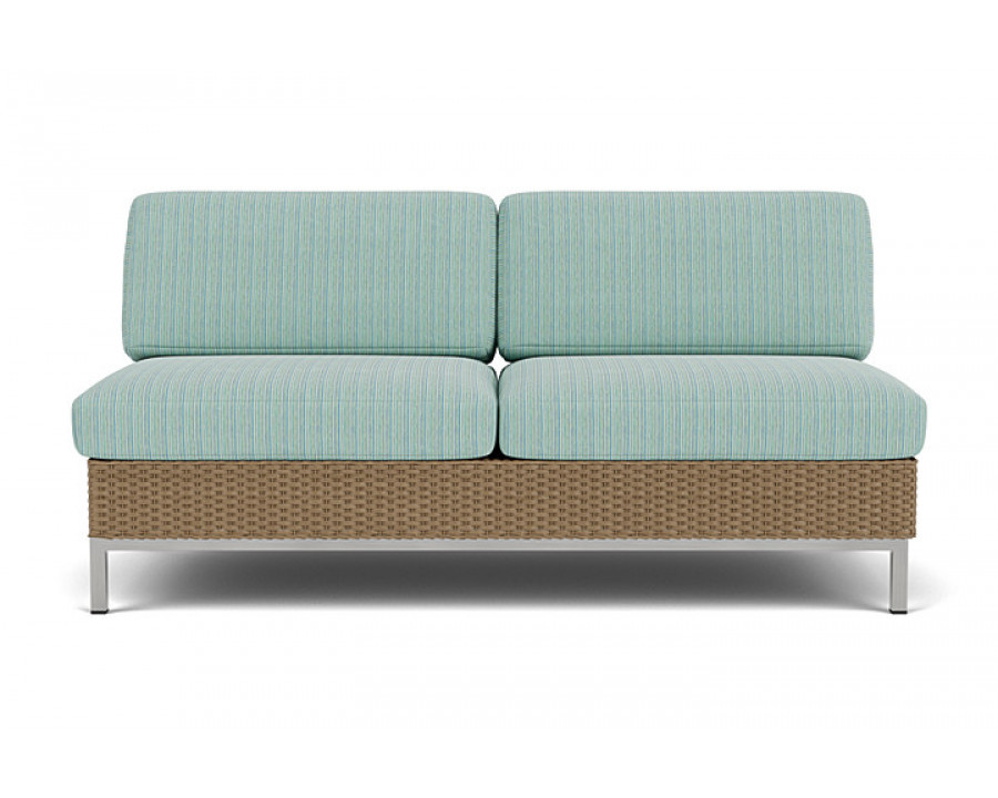 Lloyd Flanders™ Elements Armless Settee with Loom Back - Fawn