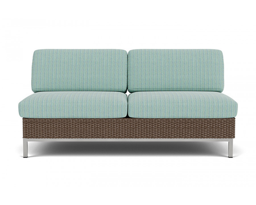 Lloyd Flanders™ Elements Armless Settee with Loom Back - Bark