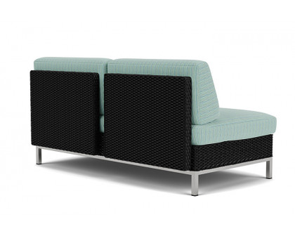 Lloyd Flanders™ Elements Armless Settee with Loom Back - Ebony