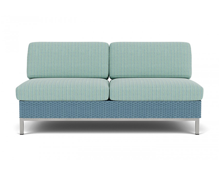 Lloyd Flanders™ Elements Armless Settee with Loom Back - Stillwater