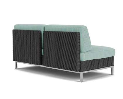 Lloyd Flanders™ Elements Armless Settee with Loom Back - Charcoal