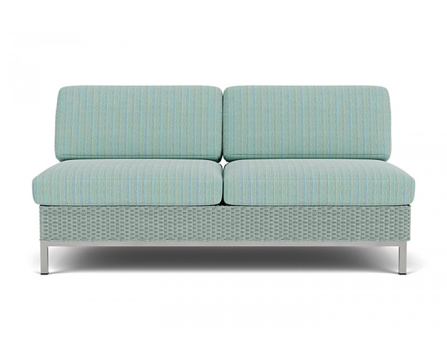 Lloyd Flanders™ Elements Armless Settee with Loom Back - Sea Glass