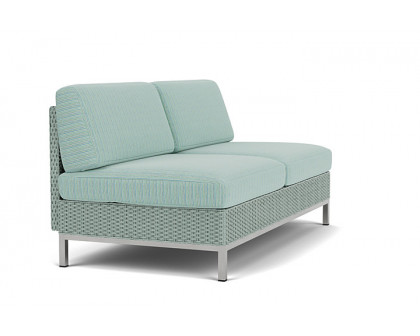 Lloyd Flanders™ Elements Armless Settee with Loom Back - Sea Glass