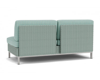 Lloyd Flanders™ Elements Armless Settee with Loom Back - Sea Glass