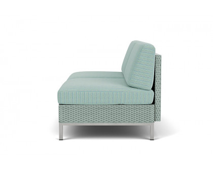 Lloyd Flanders™ Elements Armless Settee with Loom Back - Sea Glass