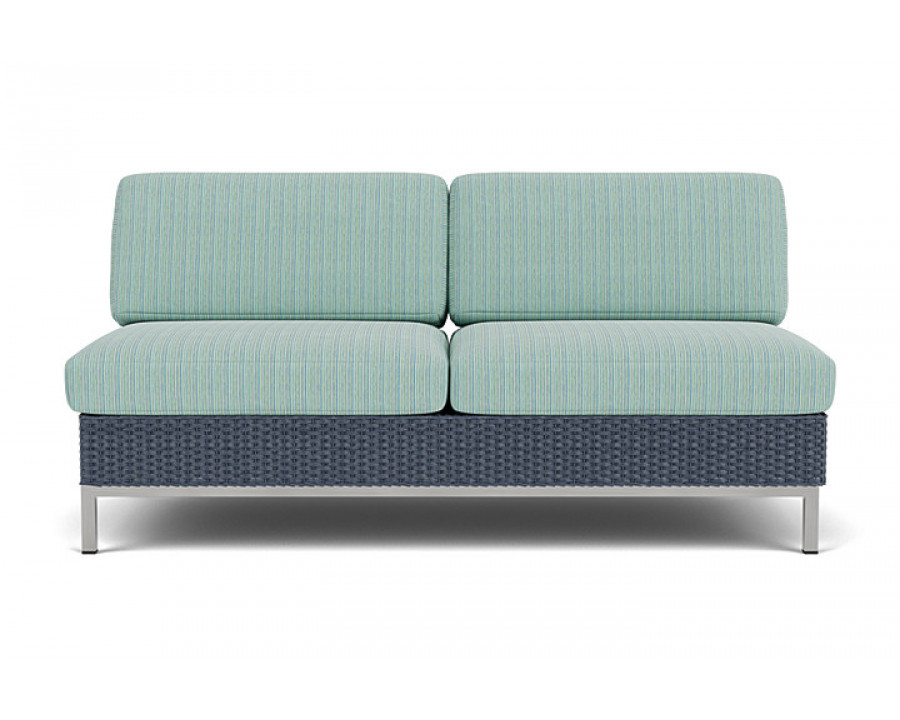 Lloyd Flanders™ Elements Armless Settee with Loom Back - Denim Blue