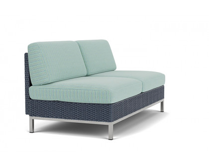 Lloyd Flanders™ Elements Armless Settee with Loom Back - Denim Blue